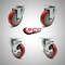 Service Caster 4 Inch SS Red Polyurethane Swivel Top Plate Caster Set with 2 Brakes SCC SCC-SS20S414-PPUB-RED-2-TLB-2 - alternate 1